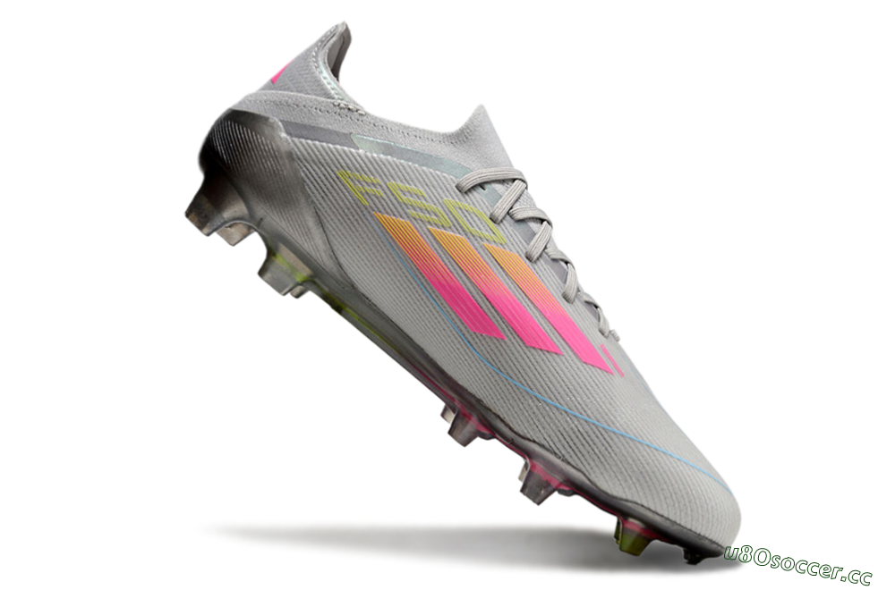 Men's Adidas F50 Elite FG Firm Ground Low-Tops Football Boots - Grey/Pink/Yellow 4