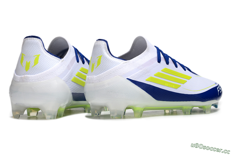 Men's Messi x Adidas F50 Elite FG Firm Ground Low-Tops Football Boots - White/Blue/Yellow 6