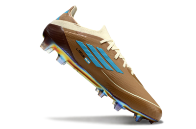 Men's Messi x Adidas F50 Elite Benito FG Firm Ground Low-Tops Football Boots - Brown/White/Blue