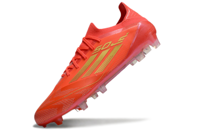 Men's Adidas F50 Elite FG Firm Ground Low-Tops Football Boots - Red/Gold