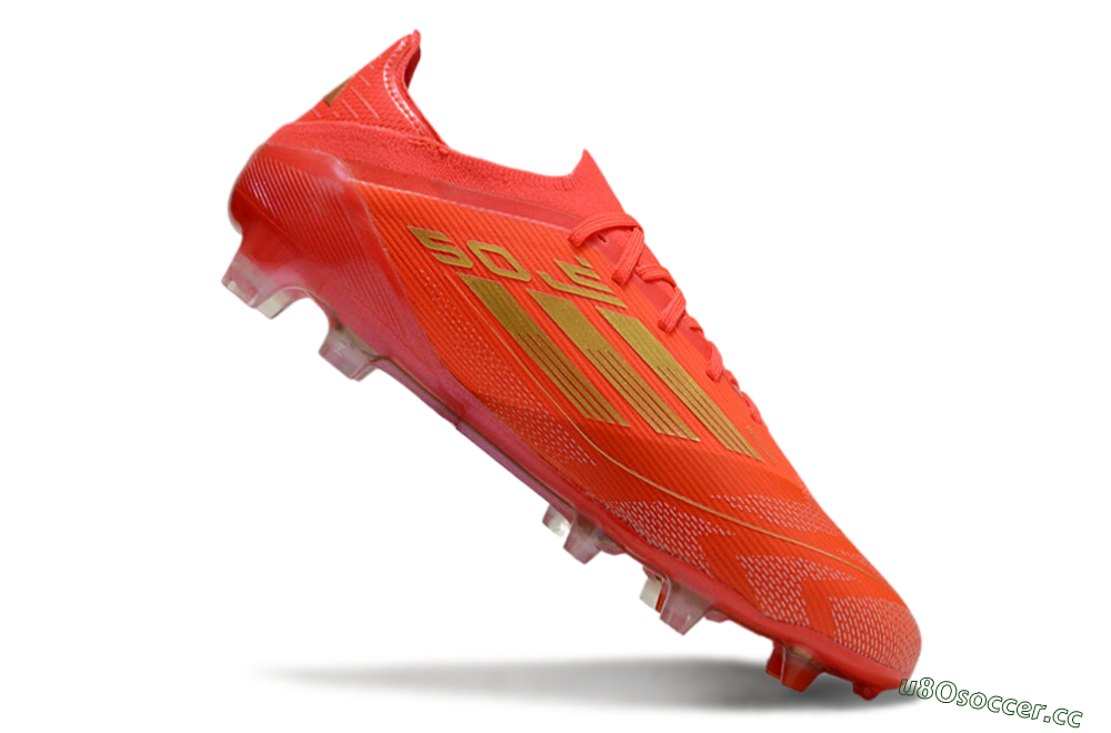 Men's Adidas F50 Elite FG Firm Ground Low-Tops Football Boots - Red/Gold 4