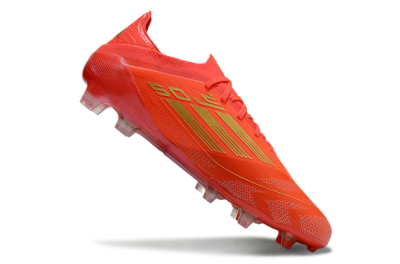 Men's Adidas F50 Elite FG Firm Ground Low-Tops Football Boots - Red/Gold
