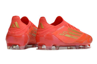 Men's Adidas F50 Elite FG Firm Ground Low-Tops Football Boots - Red/Gold
