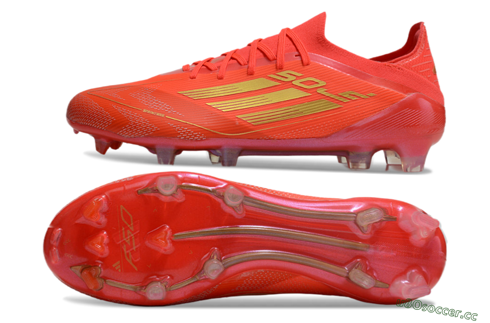 Men's Adidas F50 Elite FG Firm Ground Low-Tops Football Boots - Red/Gold 1