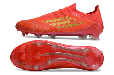 Men's Adidas F50 Elite FG Firm Ground Low-Tops Football Boots - Red/Gold