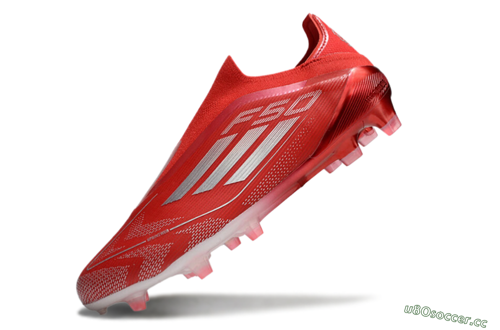 Men's Adidas F50 Elite Laceless FG Firm Ground Low-Tops Football Boots - Red/Silver 5