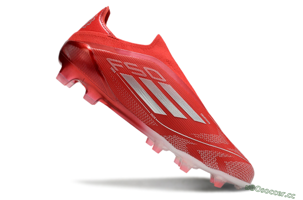 Men's Adidas F50 Elite Laceless FG Firm Ground Low-Tops Football Boots - Red/Silver 4