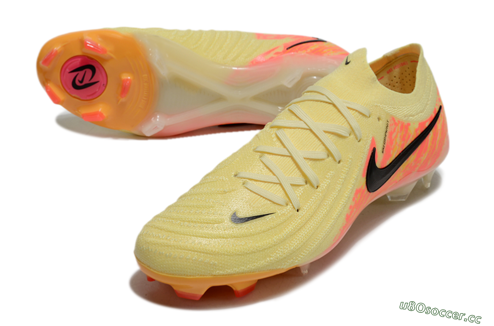 Men's Nike Phantom Luna Elite NU FG Firm Ground Low-Tops Football Boots - Yellow/Black/Red 3
