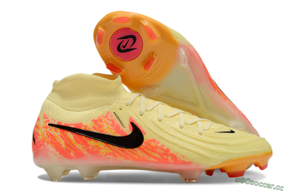 Men's Nike Phantom Luna Elite NU FG Firm Ground High-Tops Football Boots - Yellow/Black/Red 2