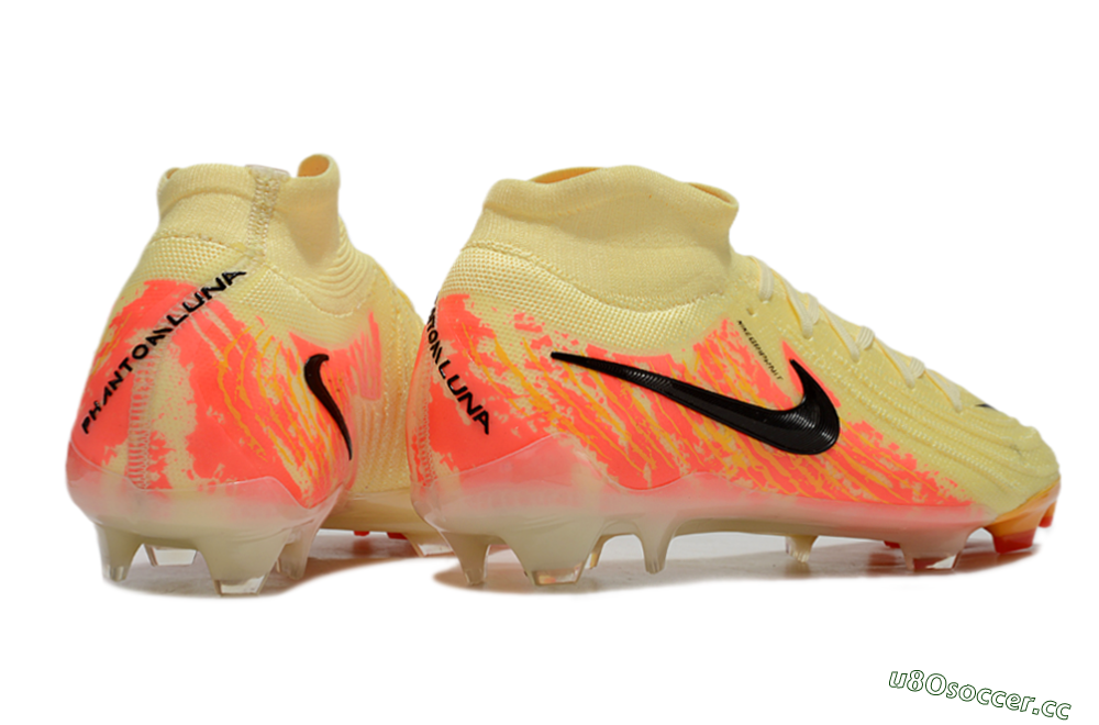 Men's Nike Phantom Luna Elite NU FG Firm Ground High-Tops Football Boots - Yellow/Black/Red 6
