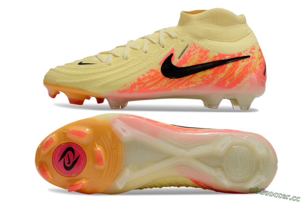 Men's Nike Phantom Luna Elite NU FG Firm Ground High-Tops Football Boots - Yellow/Black/Red 1