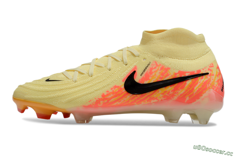 Men's Nike Phantom Luna Elite NU FG Firm Ground High-Tops Football Boots - Yellow/Black/Red 0