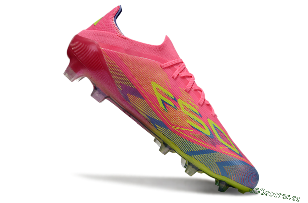 Men's Adidas F50 Elite FG Firm Ground Low-Tops Football Boots - Pink/Blue/Yellow 4