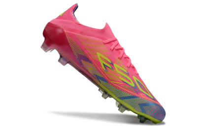 Men's Adidas F50 Elite FG Firm Ground Low-Tops Football Boots - Pink/Blue/Yellow