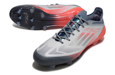 Men's Adidas F50 Elite FG Firm Ground Low-Tops Football Boots - Silver/White/Pink
