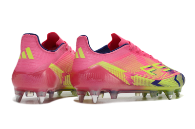 Men's Adidas F50 Elite SG Soft Ground Low-Tops Football Boots - Pink/Blue/Yellow