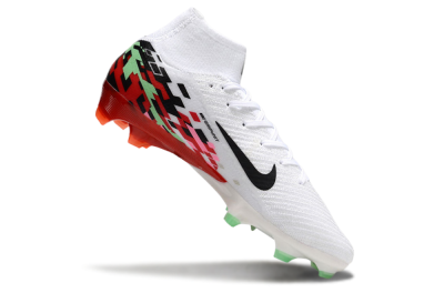 Men's Nike Air Zoom Mercurial Superfly 10 Elite FG Firm Ground High-Tops Football Boots - White/Black/Red