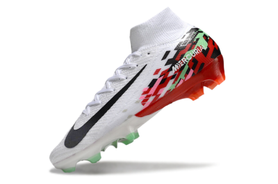 Men's Nike Air Zoom Mercurial Superfly 10 Elite FG Firm Ground High-Tops Football Boots - White/Black/Red