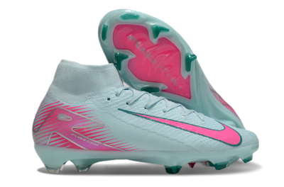 Men's Nike Air Zoom Mercurial Superfly 10 Elite FG Firm Ground High-Tops Football Boots - Jade/Pink/Silver