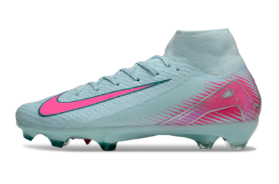 Men's Nike Air Zoom Mercurial Superfly 10 Elite FG Firm Ground High-Tops Football Boots - Jade/Pink/Silver