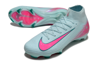 Men's Nike Air Zoom Mercurial Superfly 10 Elite FG Firm Ground High-Tops Football Boots - Jade/Pink/Silver