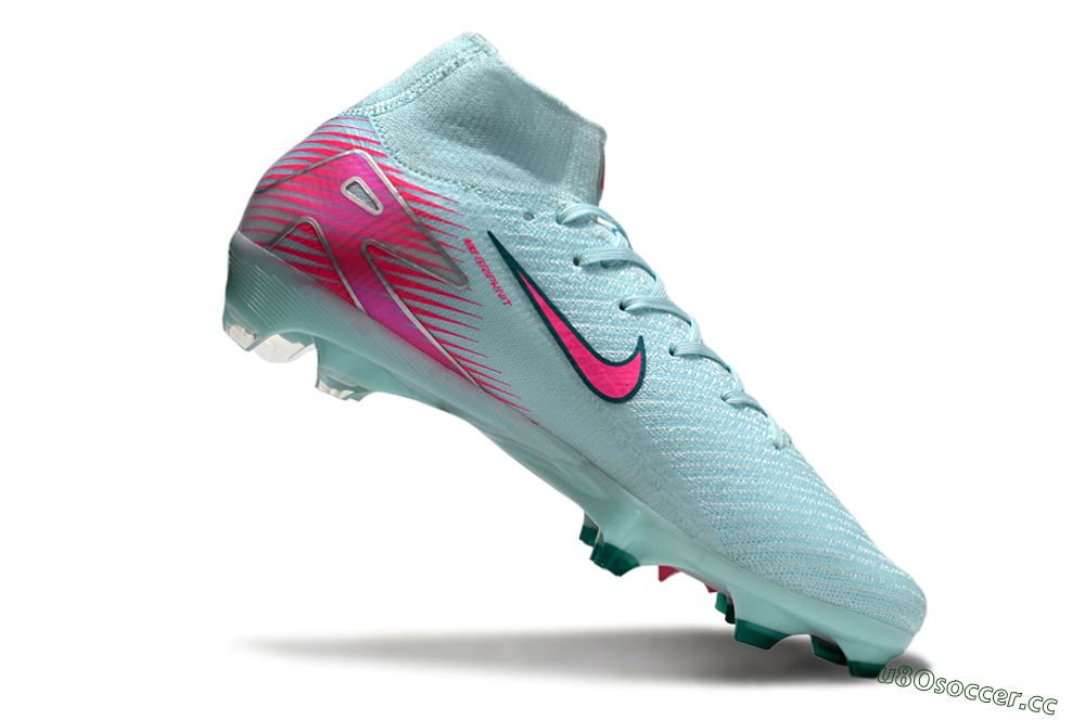 Men's Nike Air Zoom Mercurial Superfly 10 Elite FG Firm Ground High-Tops Football Boots - Jade/Pink/Silver 4