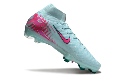 Men's Nike Air Zoom Mercurial Superfly 10 Elite FG Firm Ground High-Tops Football Boots - Jade/Pink/Silver