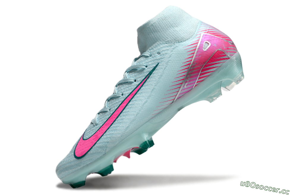Men's Nike Air Zoom Mercurial Superfly 10 Elite FG Firm Ground High-Tops Football Boots - Jade/Pink/Silver 5
