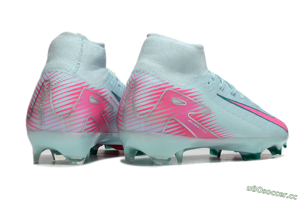 Men's Nike Air Zoom Mercurial Superfly 10 Elite FG Firm Ground High-Tops Football Boots - Jade/Pink/Silver 6