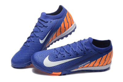 Men's Nike Air Zoom Mercurial Vapor 16 Elite TF Artificial Turf Low-Tops Football Shoes - Blue/White/Orange