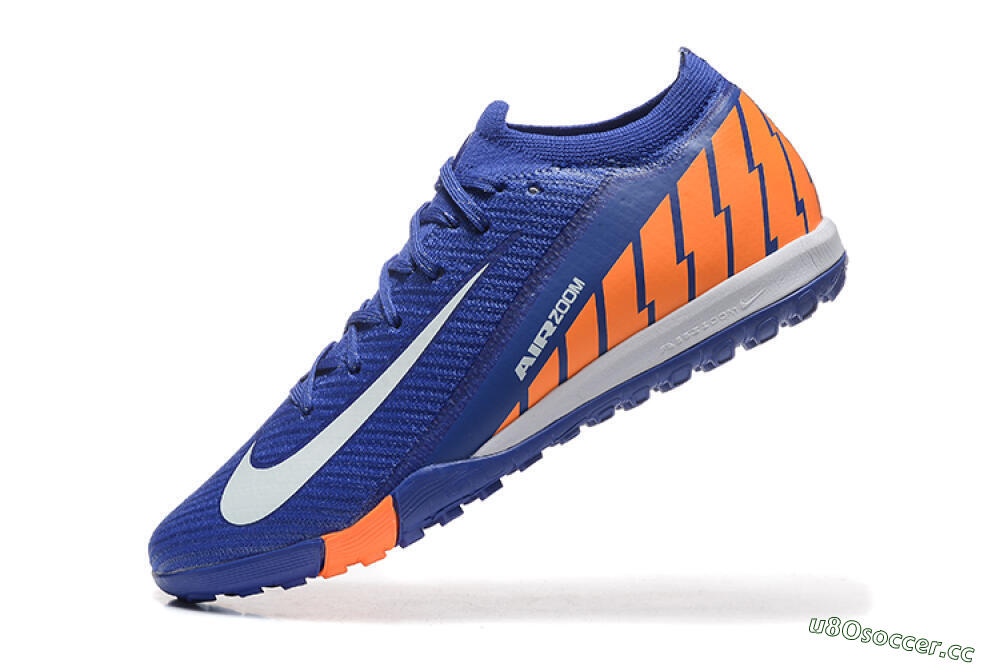 Men's Nike Air Zoom Mercurial Vapor 16 Elite TF Artificial Turf Low-Tops Football Shoes - Blue/White/Orange 8