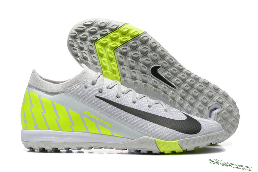 Men's Nike Air Zoom Mercurial Vapor 16 Elite TF Artificial Turf Low-Tops Football Shoes - Grey/Yellow/Silver 2
