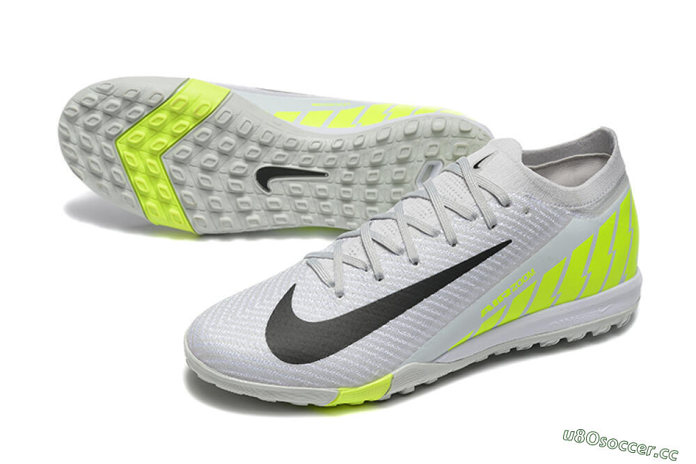 Men's Nike Air Zoom Mercurial Vapor 16 Elite TF Artificial Turf Low-Tops Football Shoes - Grey/Yellow/Silver 3