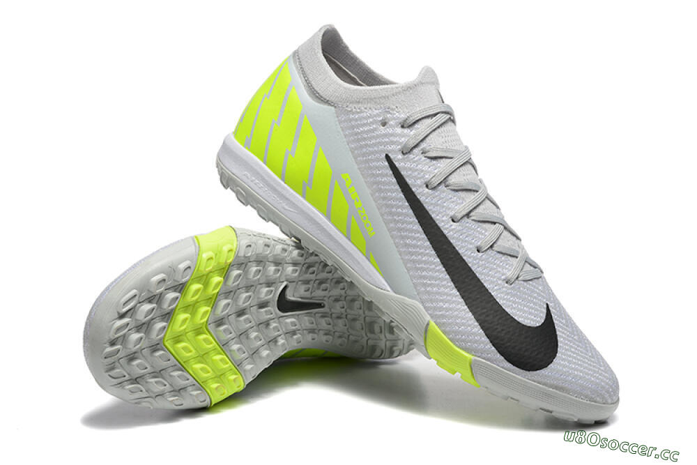 Men's Nike Air Zoom Mercurial Vapor 16 Elite TF Artificial Turf Low-Tops Football Shoes - Grey/Yellow/Silver 4