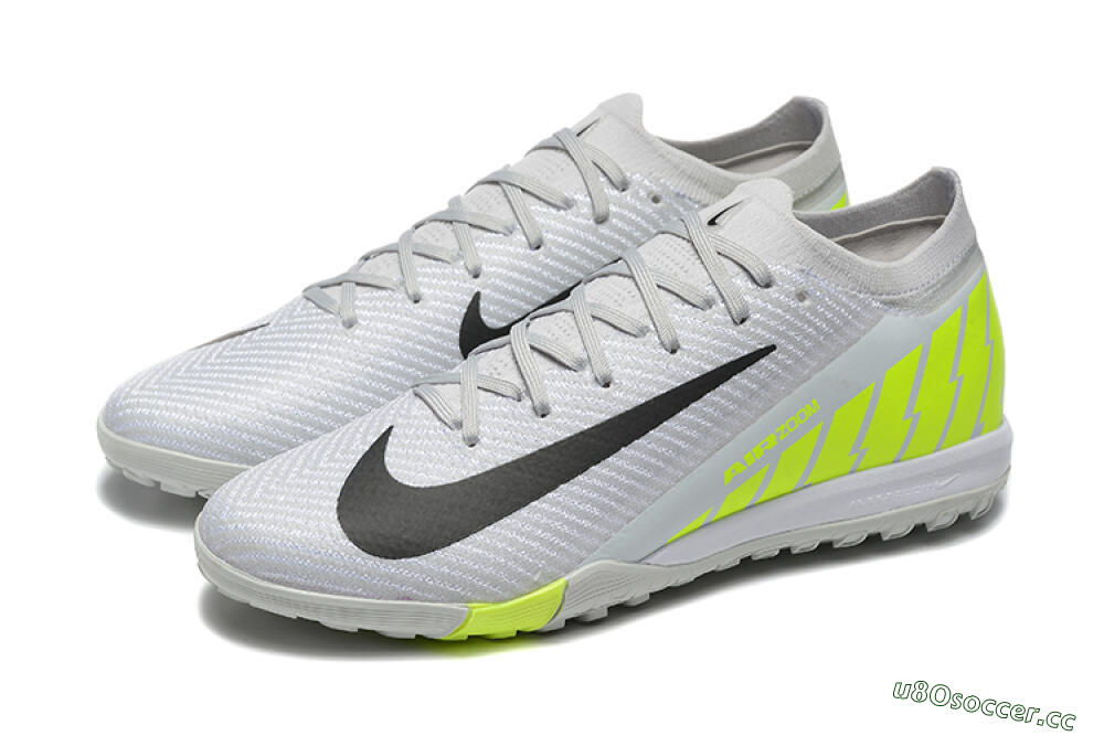Men's Nike Air Zoom Mercurial Vapor 16 Elite TF Artificial Turf Low-Tops Football Shoes - Grey/Yellow/Silver 5