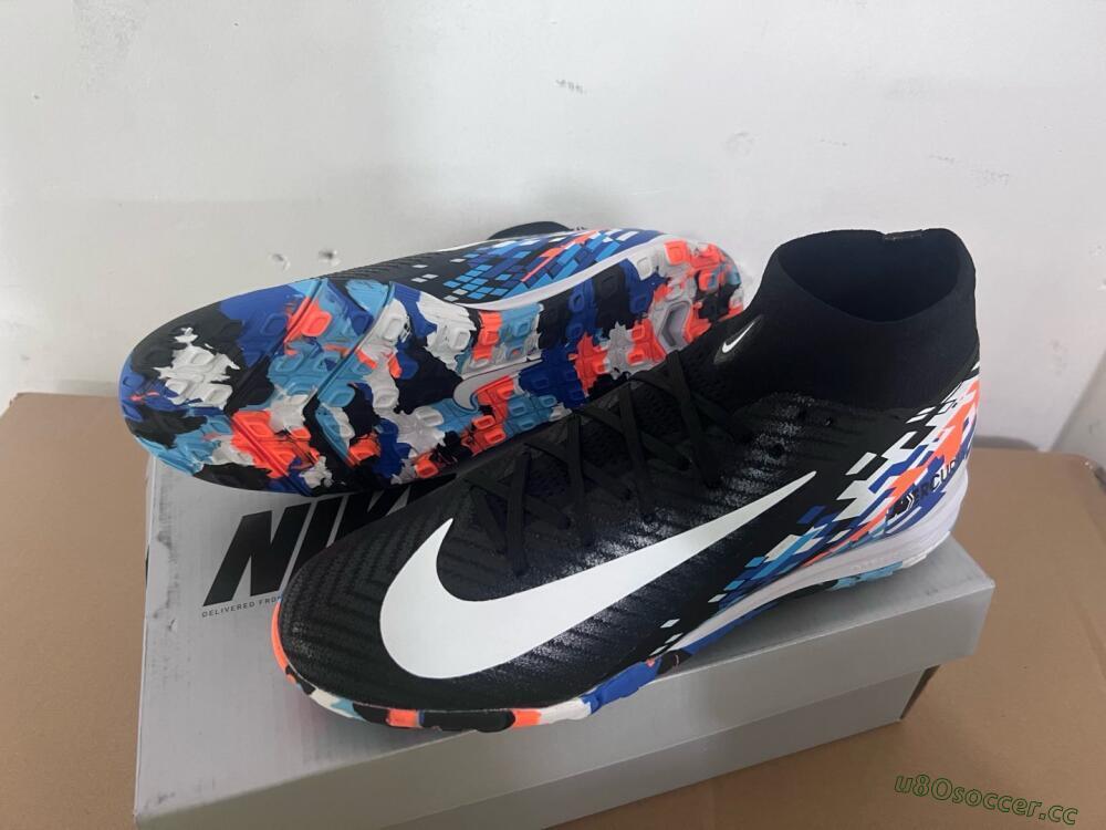 Unisex Nike Air Zoom Mercurial Superfly 10 Elite TF Artificial Turf High-Tops Football Shoes - Black/Blue/Orange