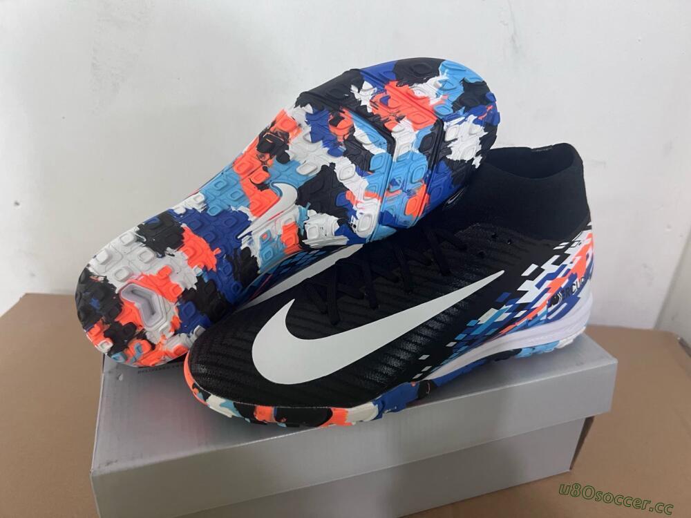 Unisex Nike Air Zoom Mercurial Superfly 10 Elite TF Artificial Turf High-Tops Football Shoes - Black/Blue/Orange