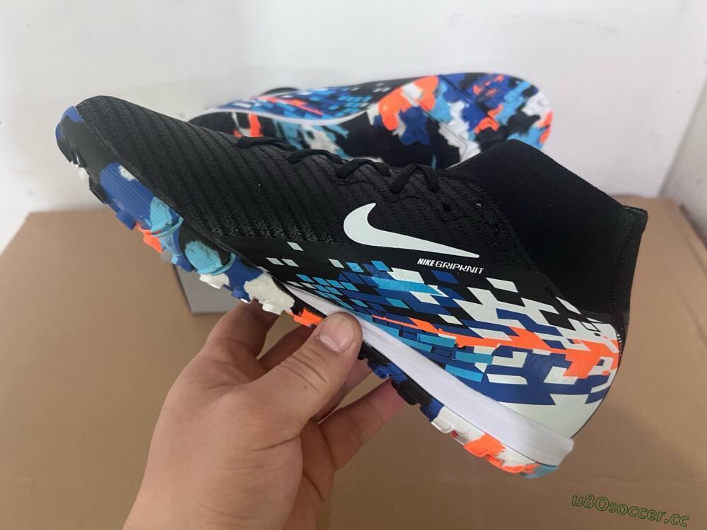 Unisex Nike Air Zoom Mercurial Superfly 10 Elite TF Artificial Turf High-Tops Football Shoes - Black/Blue/Orange