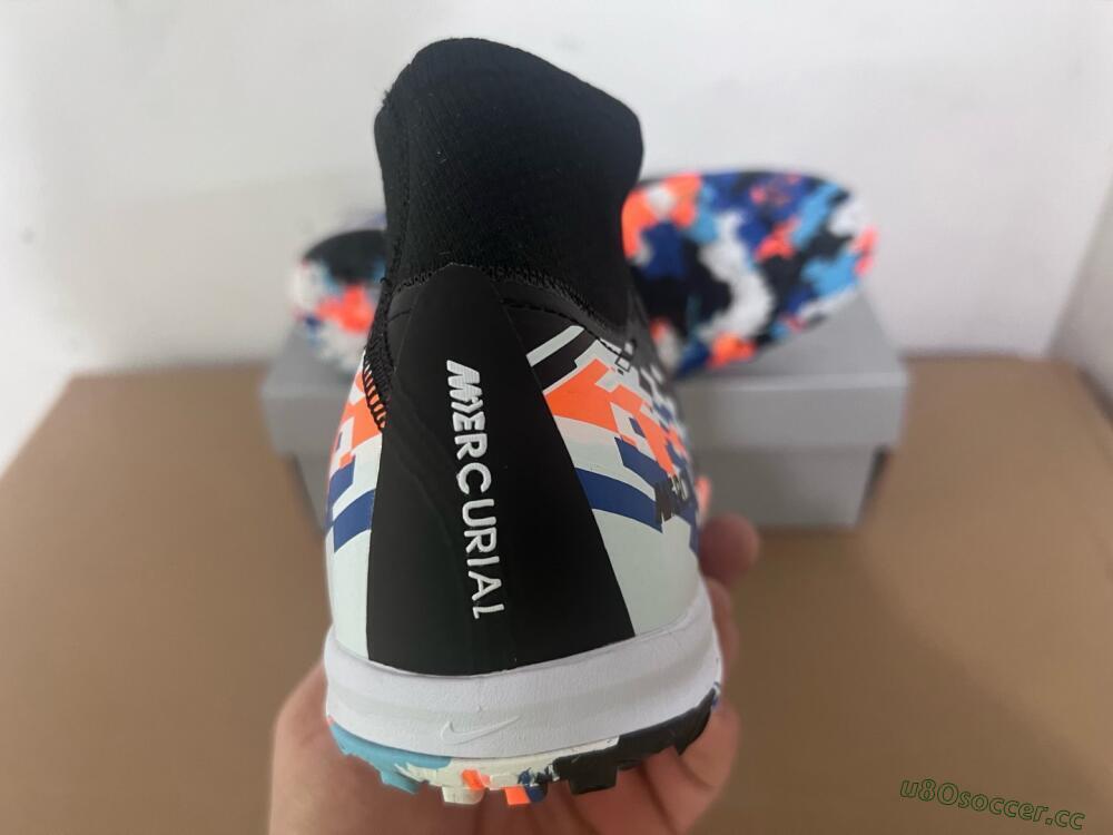 Unisex Nike Air Zoom Mercurial Superfly 10 Elite TF Artificial Turf High-Tops Football Shoes - Black/Blue/Orange