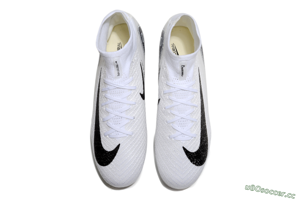 Unisex Nike Air Zoom Mercurial Superfly 10 Elite FG Firm Ground High-Tops Football Boots - White/Black/Blue 4