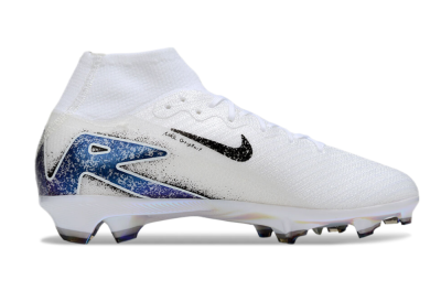 Unisex Nike Air Zoom Mercurial Superfly 10 Elite FG Firm Ground High-Tops Football Boots - White/Black/Blue