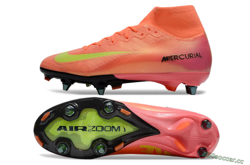 Men's Nike Air Zoom Mercurial Superfly 10 Elite SG Soft Ground High-Tops Football Boots - Red/Yellow/Black 1