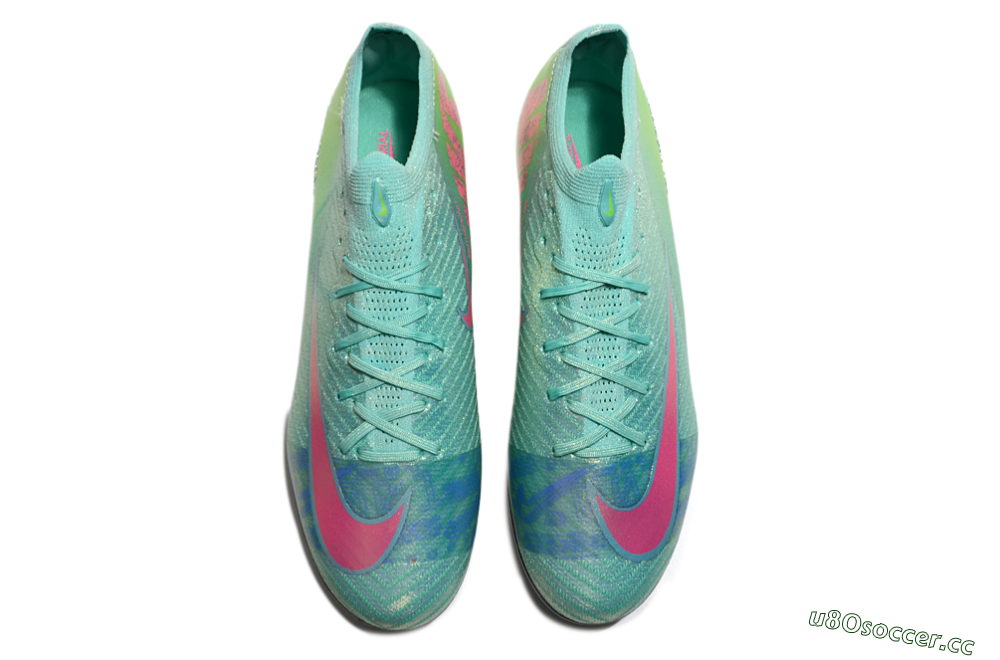 Men's Nike Air Zoom Mercurial Vapor 16 Elite SG Soft Ground Low-Tops Football Boots - Jade/Pink/Blue 4