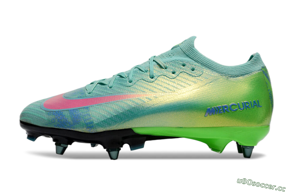 Men's Nike Air Zoom Mercurial Vapor 16 Elite SG Soft Ground Low-Tops Football Boots - Jade/Pink/Blue 0