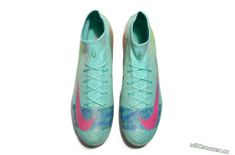 Men's Nike Air Zoom Mercurial Superfly 10 Elite SG Soft Ground High-Tops Football Boots - Jade/Pink/Blue 4