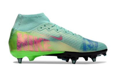 Men's Nike Air Zoom Mercurial Superfly 10 Elite SG Soft Ground High-Tops Football Boots - Jade/Pink/Blue