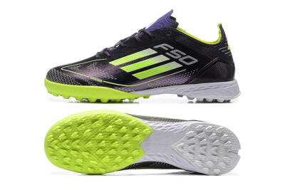 Unisex Adidas F50 Pro TF Artificial Turf Low-Tops Football Shoes - Purple/Yellow/White