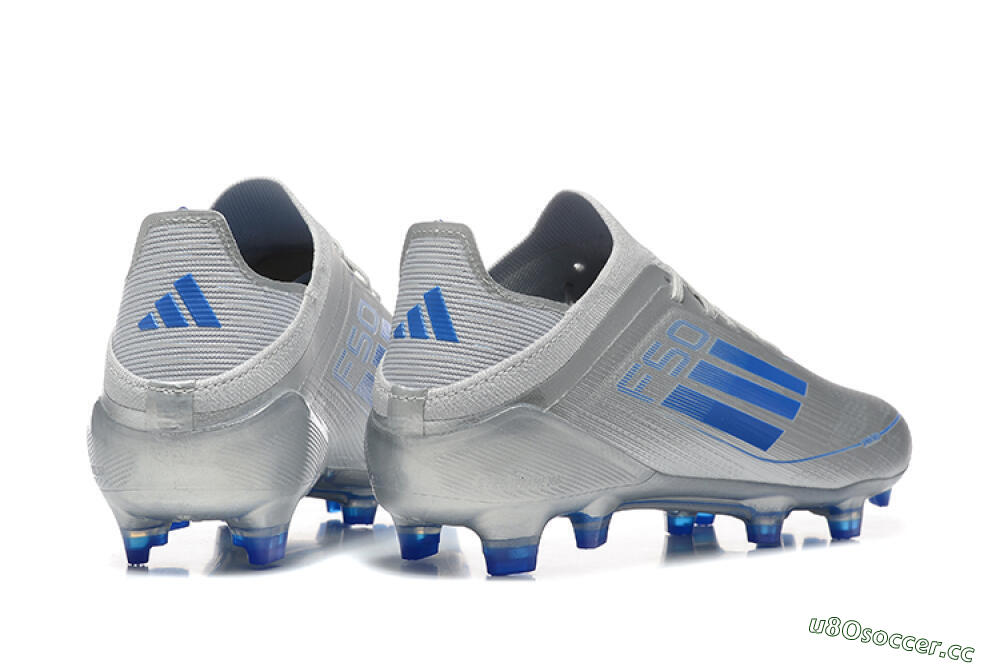 Men's Adidas F50 Elite FG Firm Ground Low-Tops Football Boots - Silver/Blue 5