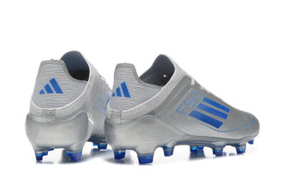 Men's Adidas F50 Elite FG Firm Ground Low-Tops Football Boots - Silver/Blue