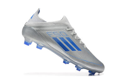 Men's Adidas F50 Elite FG Firm Ground Low-Tops Football Boots - Silver/Blue